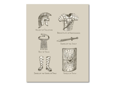Full Armor of God (Ephesians 6:13-18) Digital download printable art